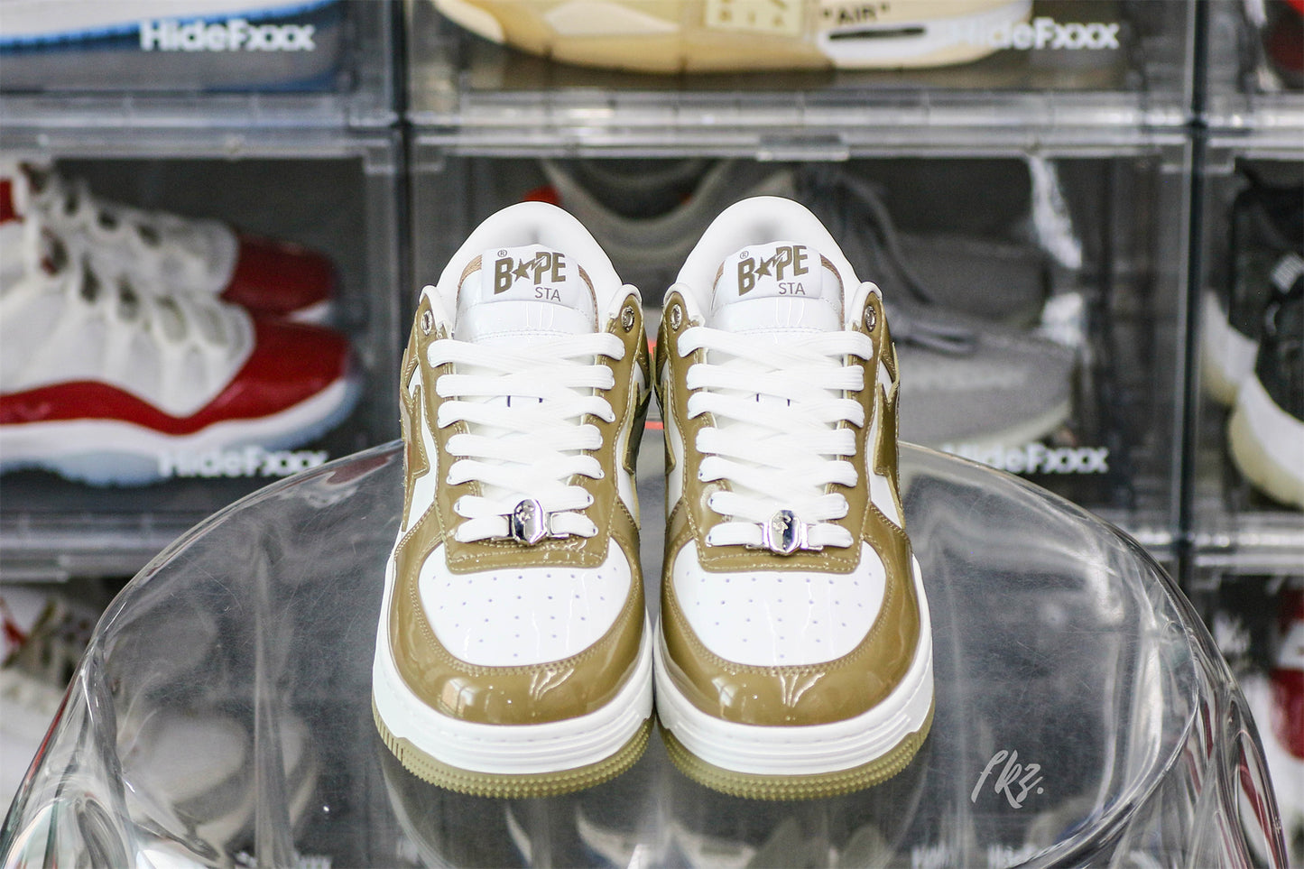A Bathing Ape Bape Sta Patent Leather White Khaki (2023)