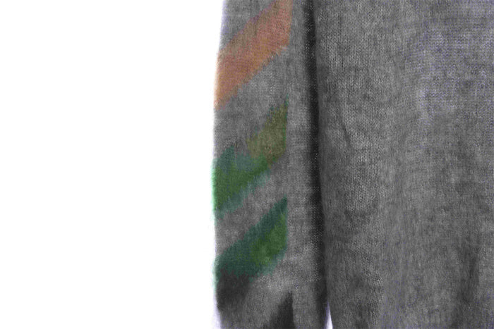 OFF WHITE Mohair Sweater Arrow Gradient