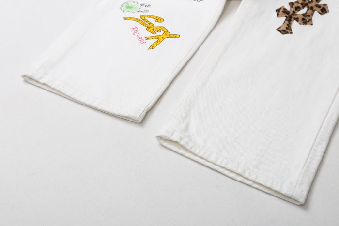 Chrome Hearts Ancient graffiti with Leopard Print Pants