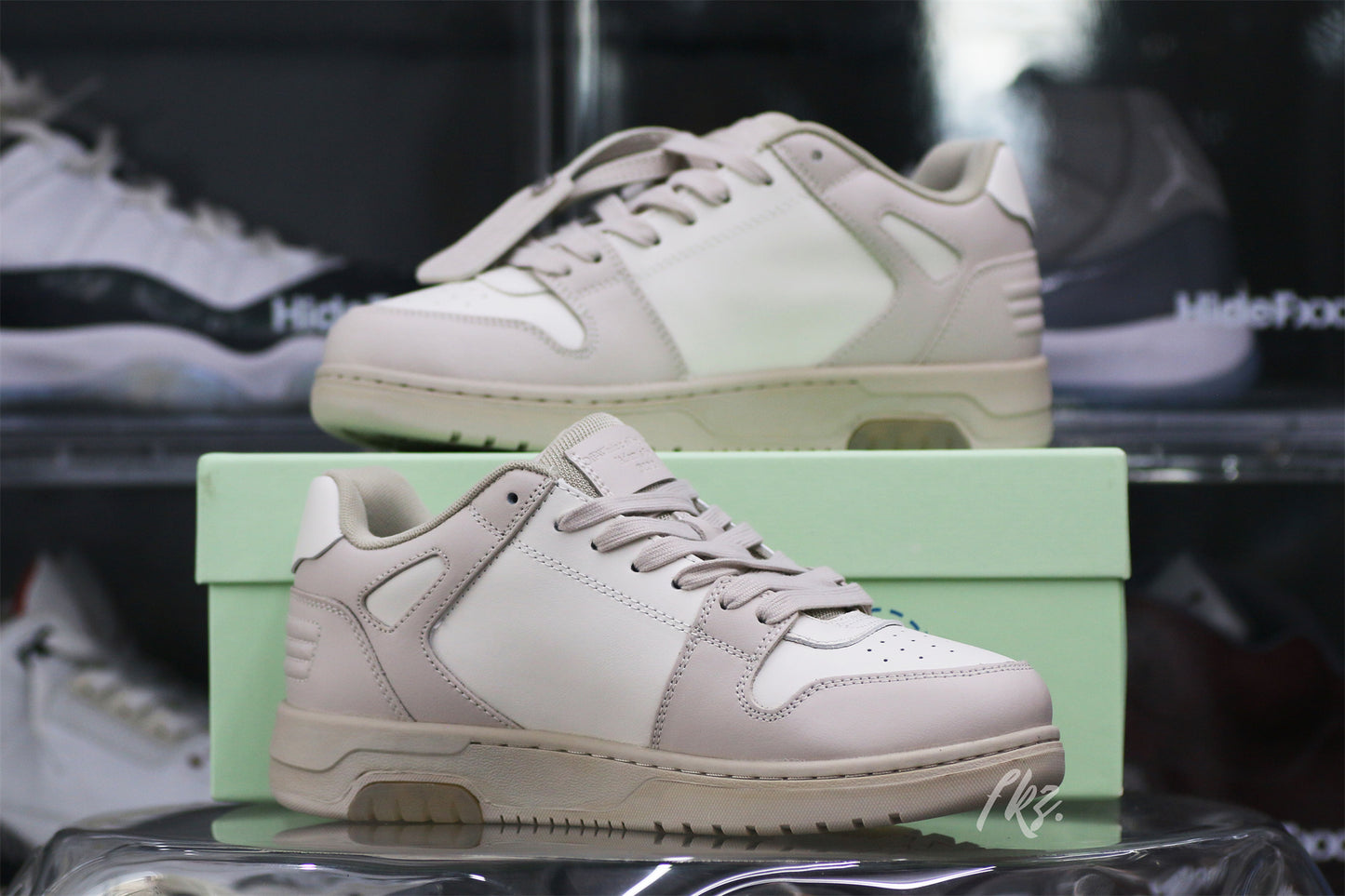 Off-White White & Beige 'Out Of Office' Sneakers