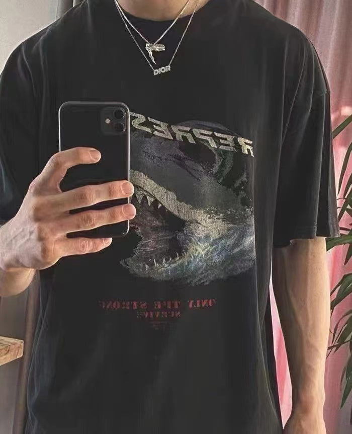 Represent Shark Distressed Wash Short Sleeves