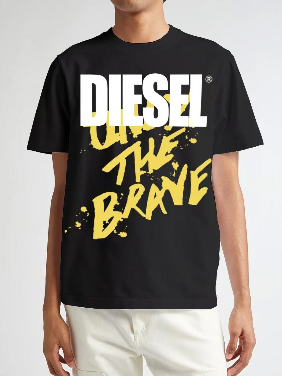 new releasing fashionable gradient simple yellow inkblot letter print T-shirt