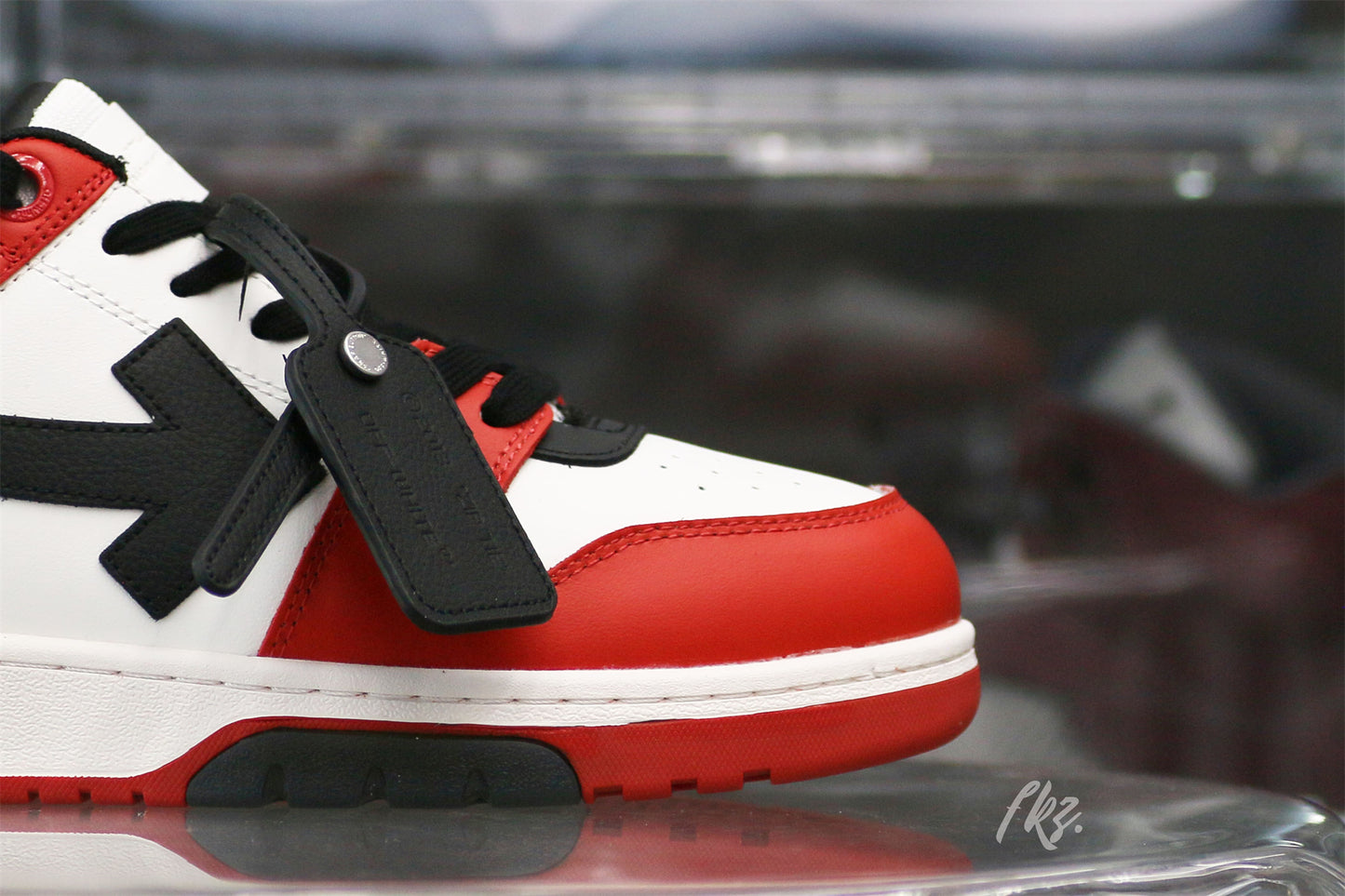OFF-WHITE White & Black Red 'Out Of Office' Sneakers