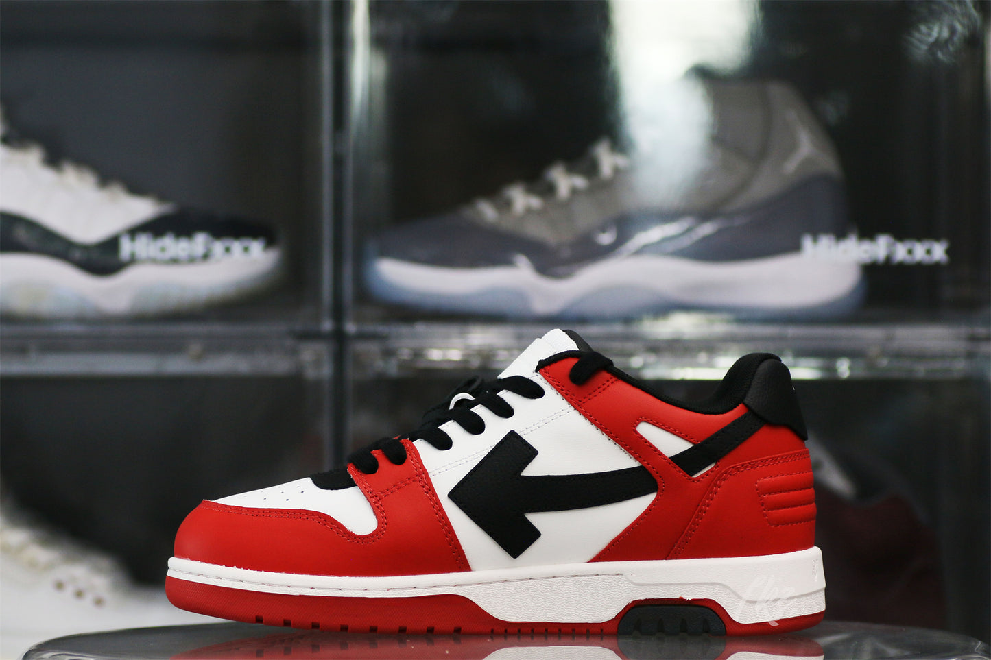 OFF-WHITE White & Black Red 'Out Of Office' Sneakers