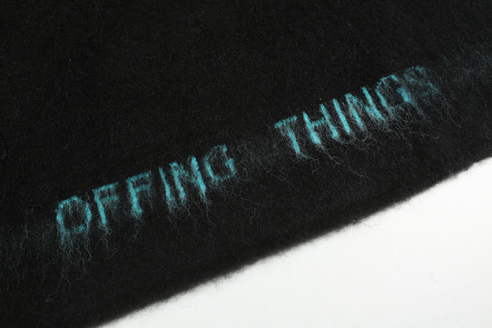 Off White black and red color-block long-sleeve sweater