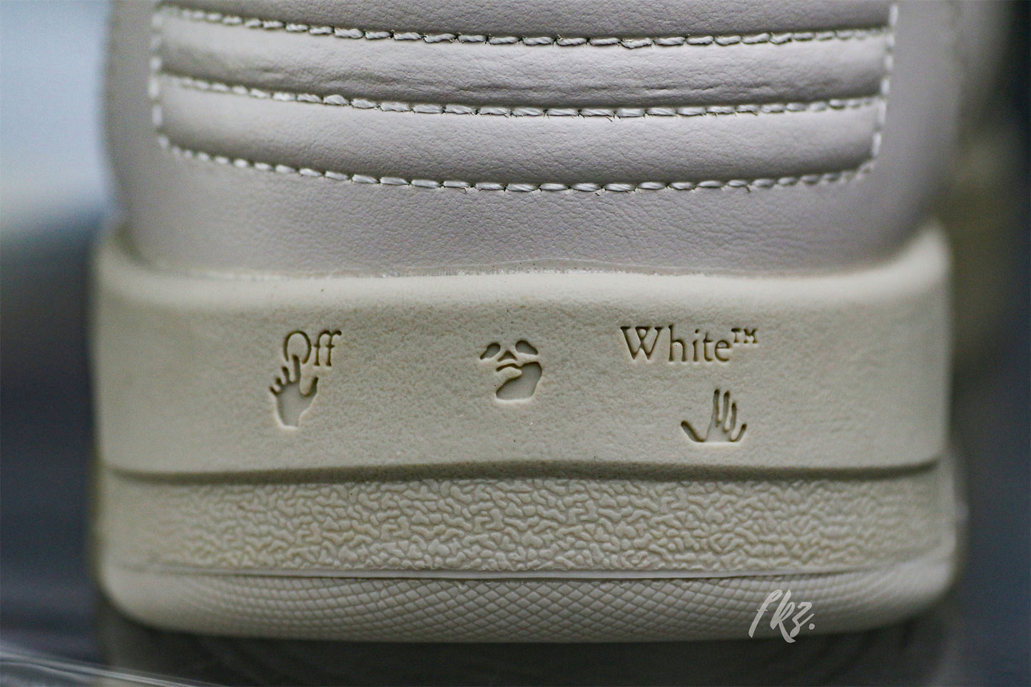 Off-White White & Beige 'Out Of Office' Sneakers