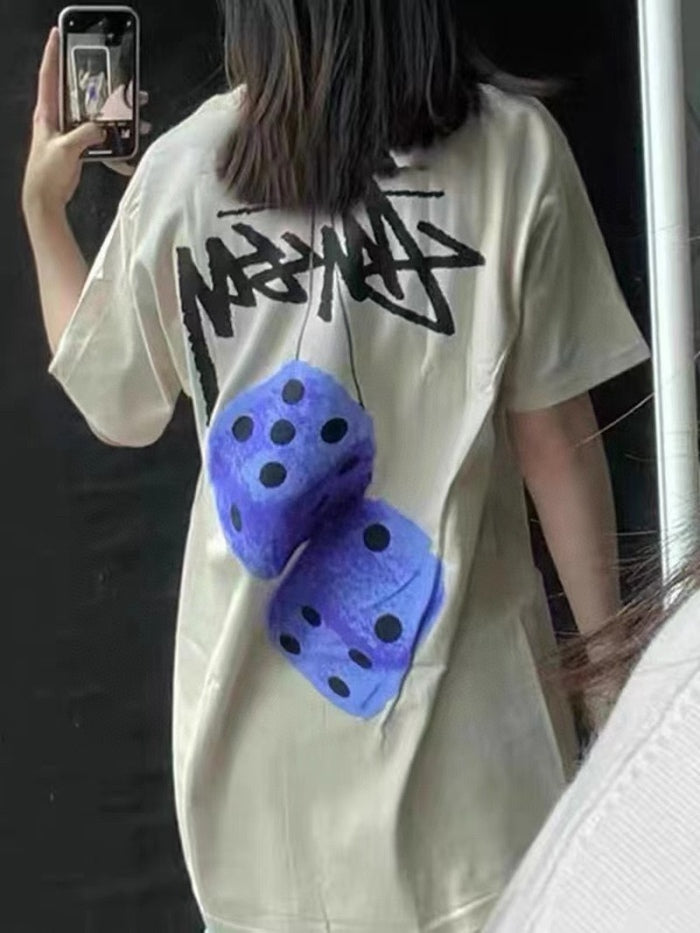 Stussy dice printing short-sleeved