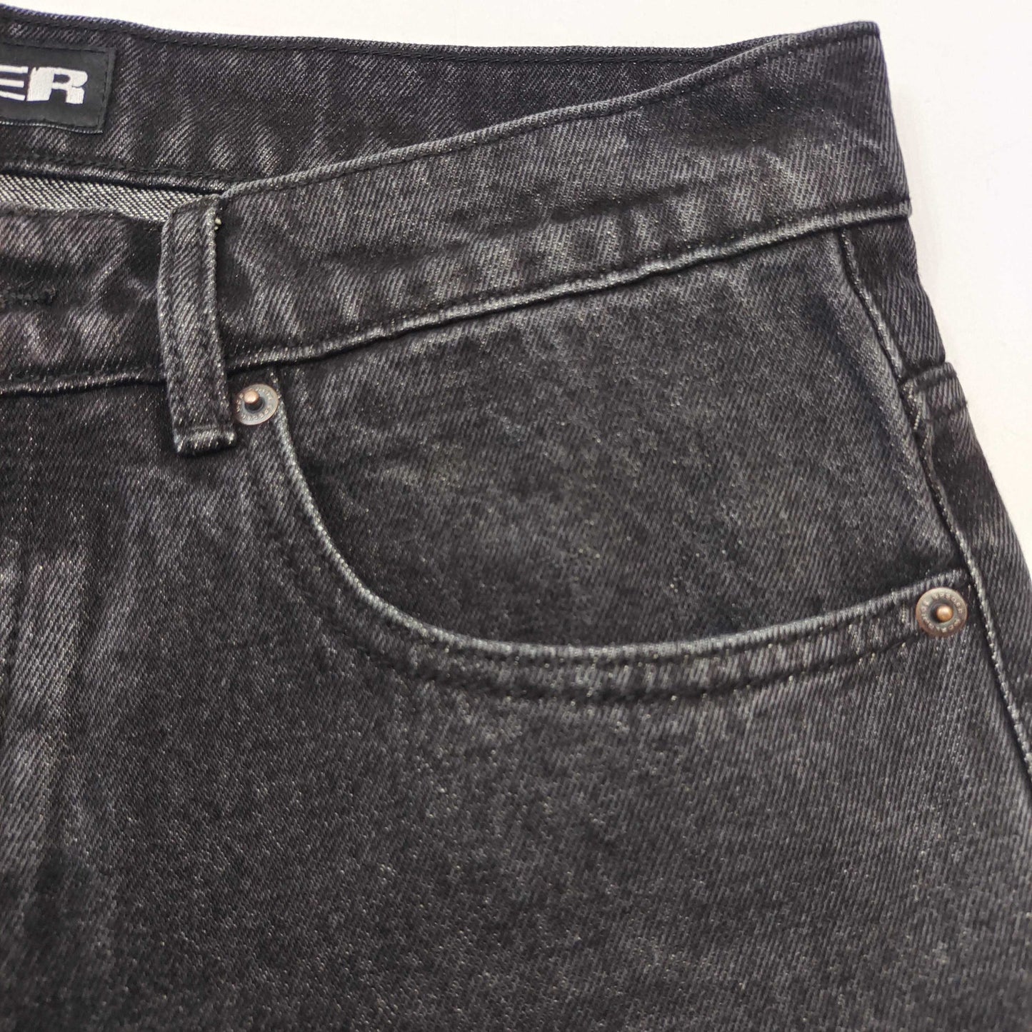 1:1 Dark patterned big star washed denim jeans