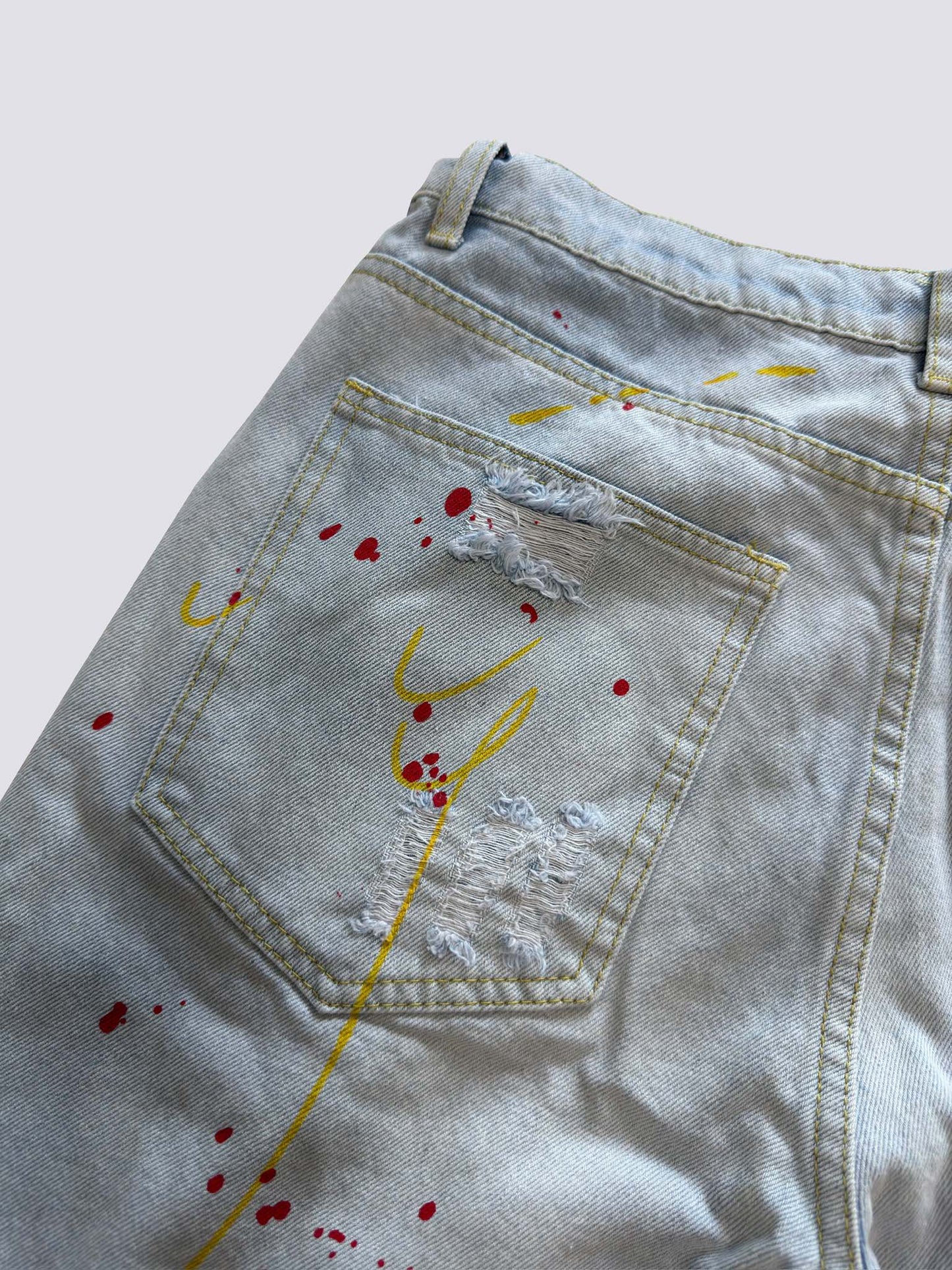Drew House Teddy Bear Smiling Face Jeans