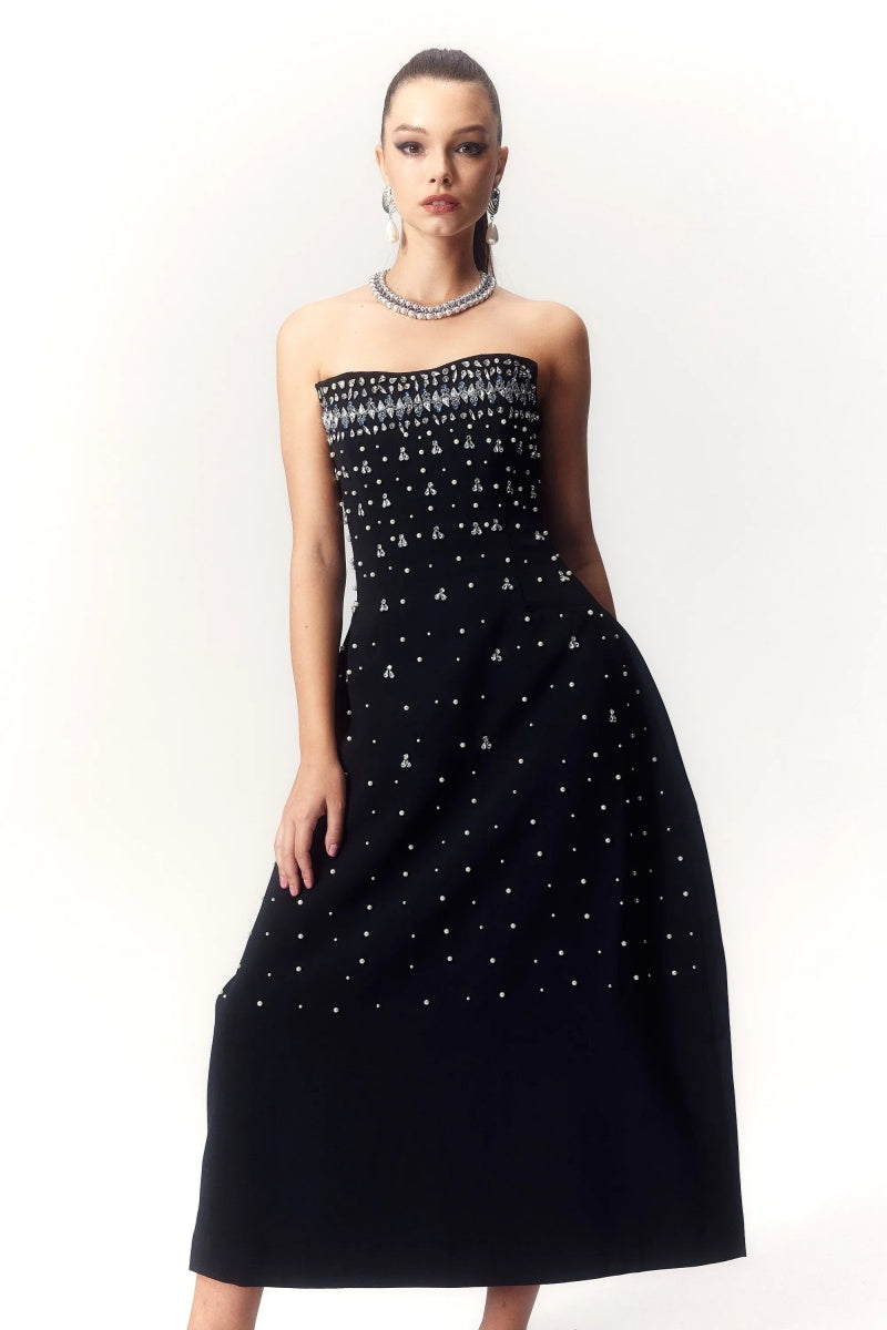 Verna Crystal-embellished Sleeveless Midi Dress