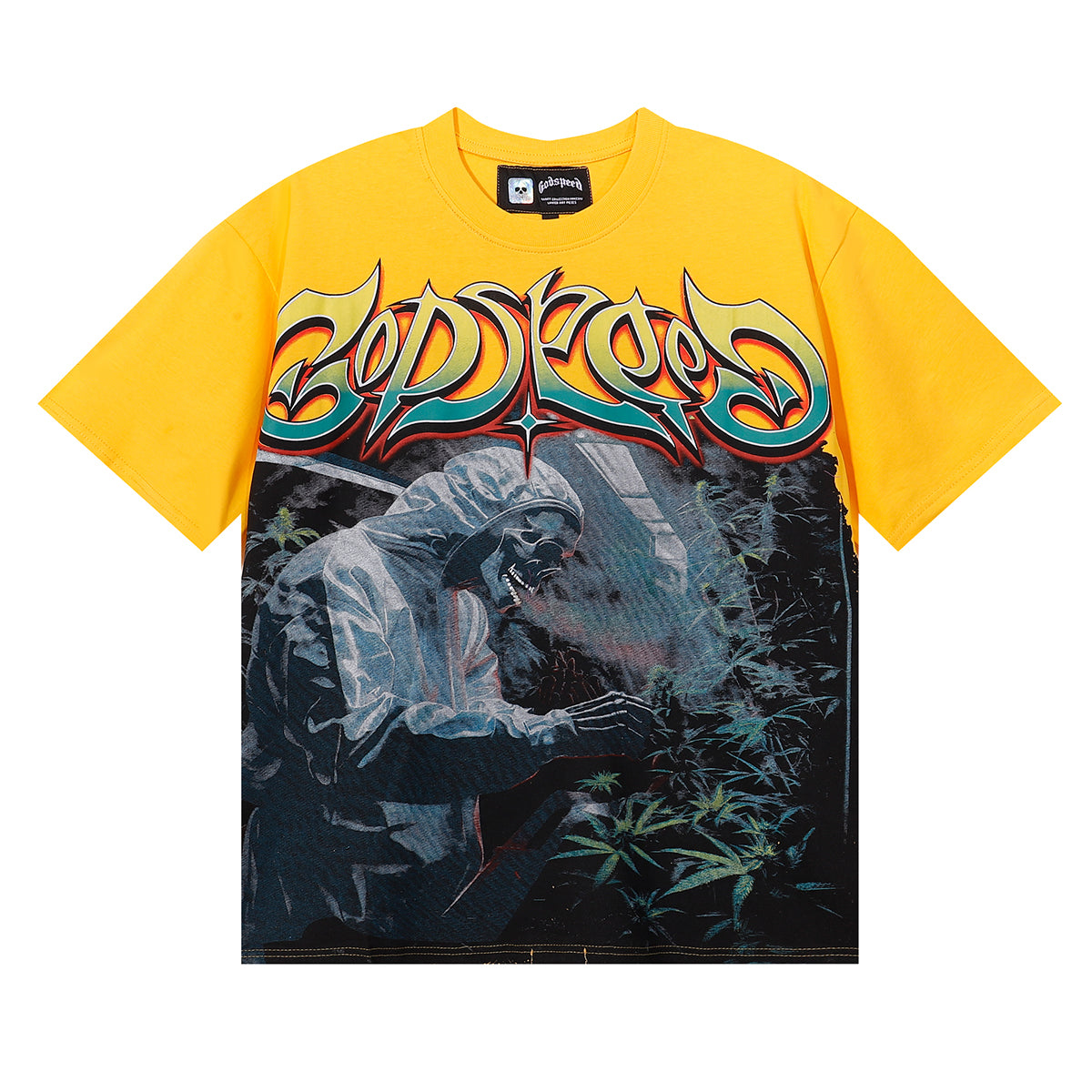 new arrival Biochemical Skull Poppy Print cotton tee