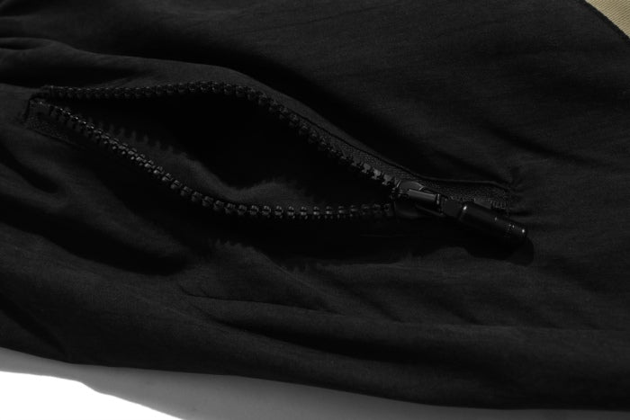 RHUDE vintage logo print two-tone drawstring shorts