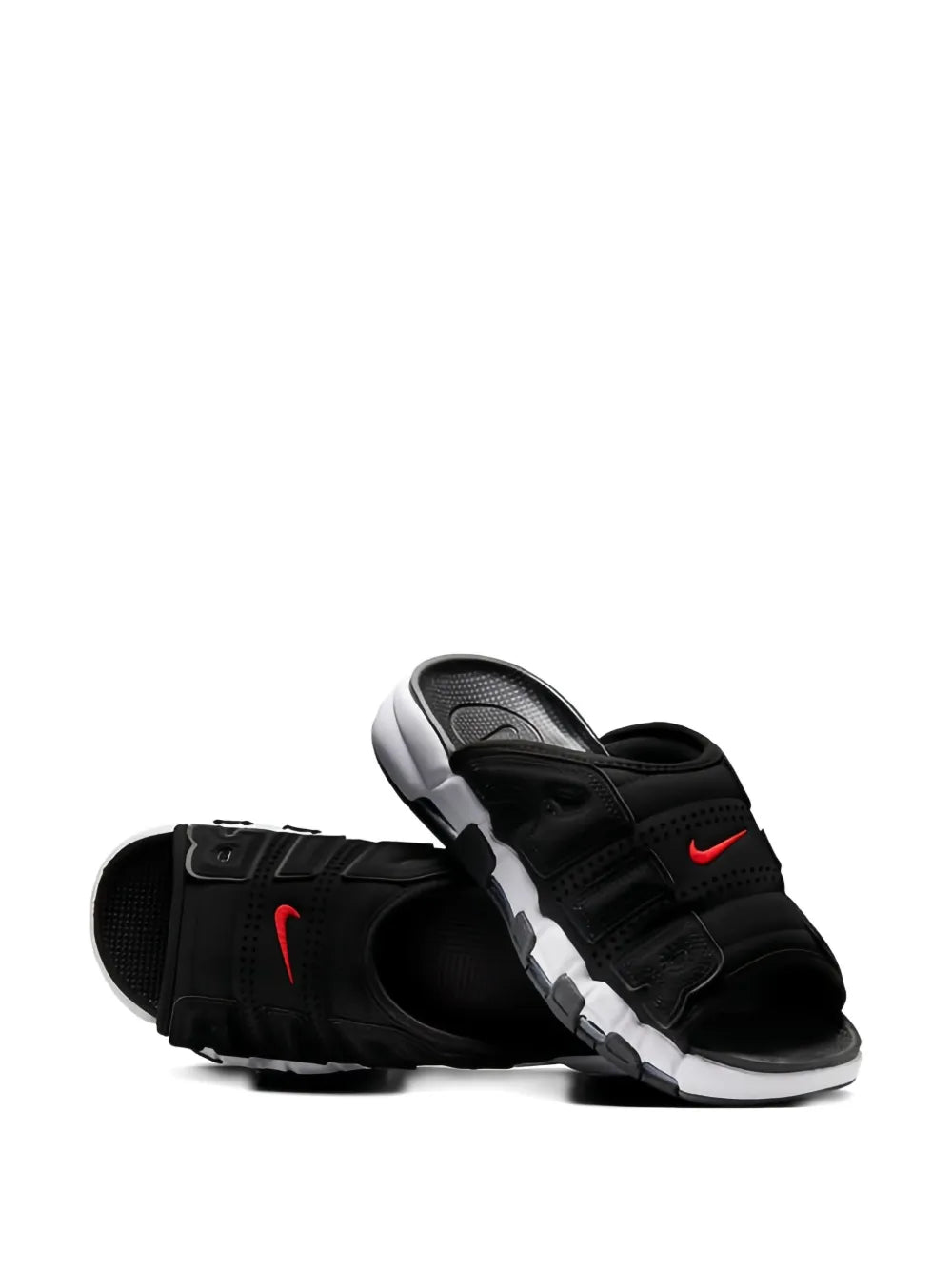 Nike Air More Uptempo "Black/White/Red" slides
