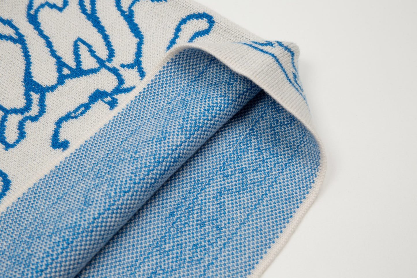 Rhud3 2023ss men's and women's identical Danube blue knitted shorts