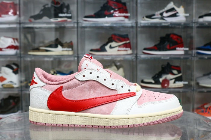 Travis Scott x Air Jordan 1 Low OG Shy Pink Red 2025
