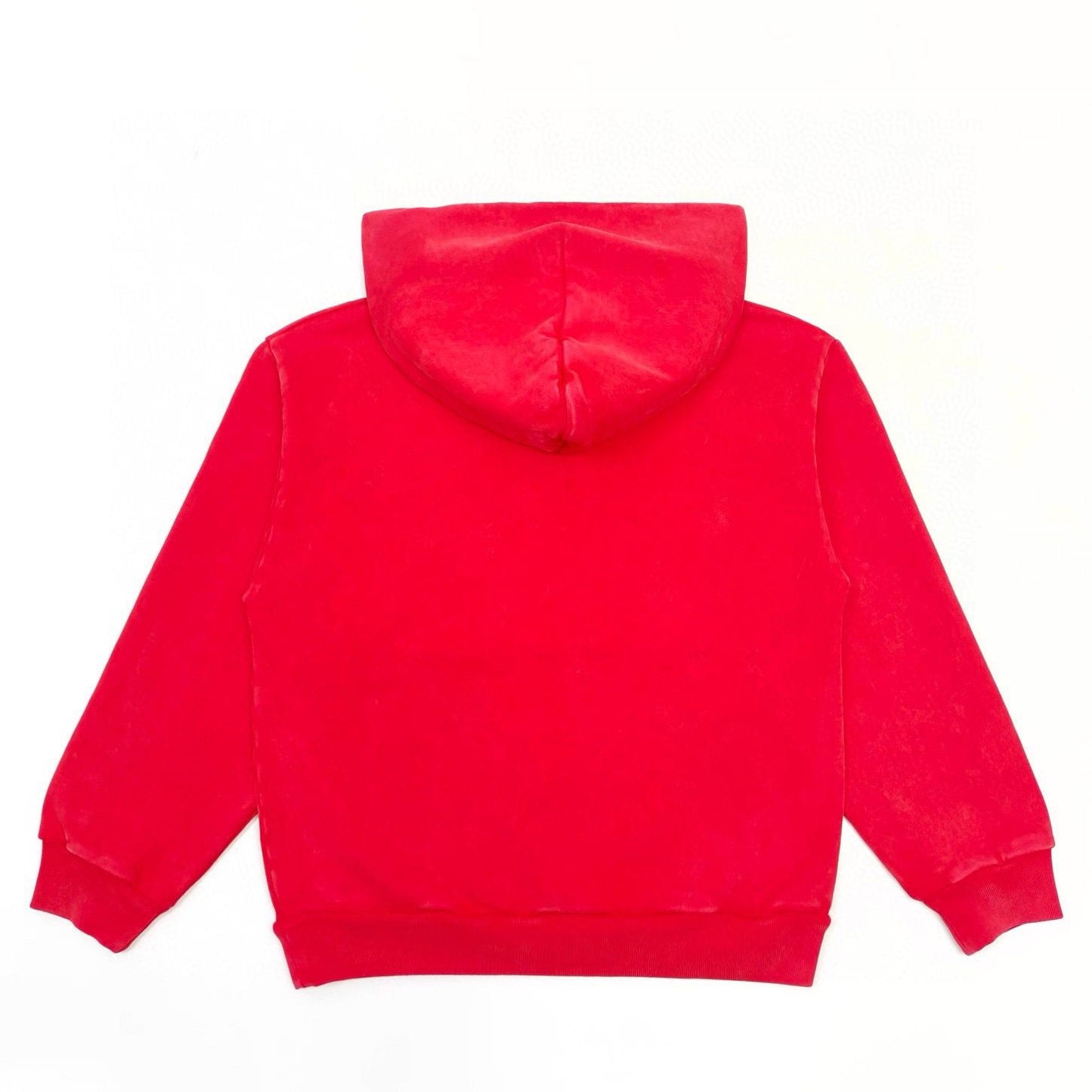 1:1 washing red puff logo hoodie short