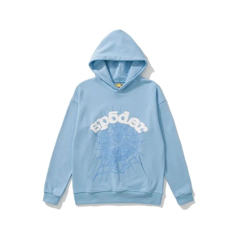 Baby blue rhinestone logo hoodie pant tracksuit