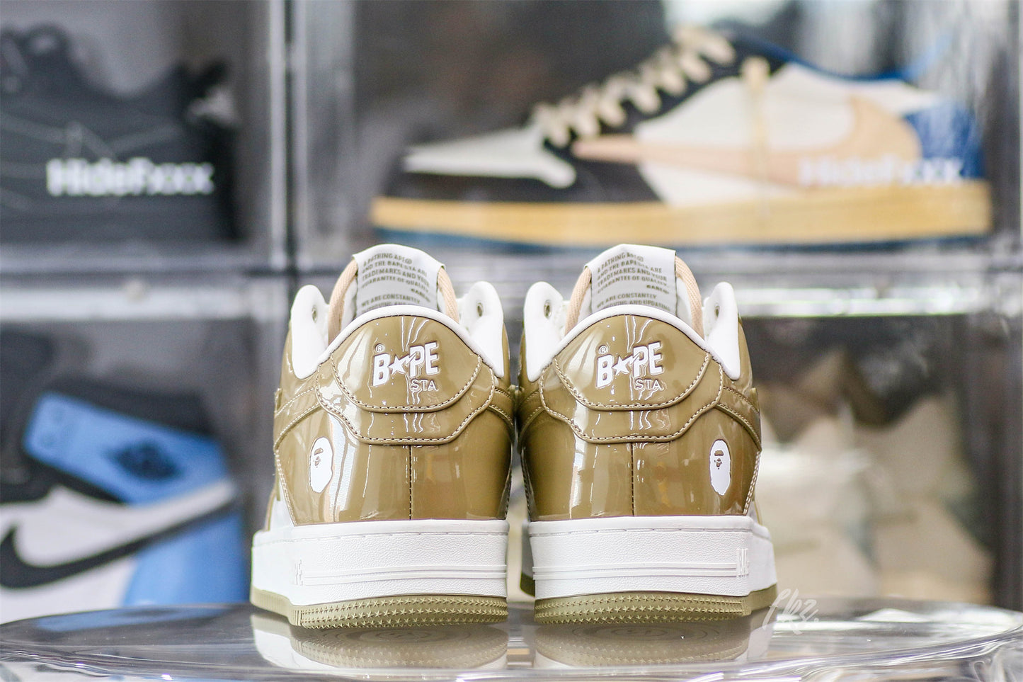 A Bathing Ape Bape Sta Patent Leather White Khaki (2023)