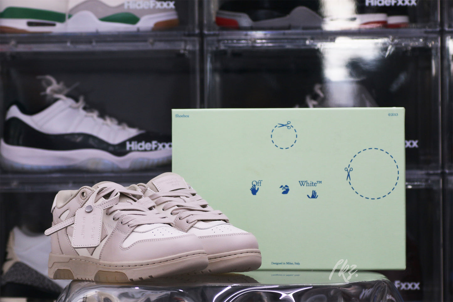 Off-White White & Beige 'Out Of Office' Sneakers