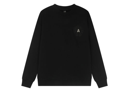 Chrome Hearts latest heavy-weight basic crewneck sweatshirt in black