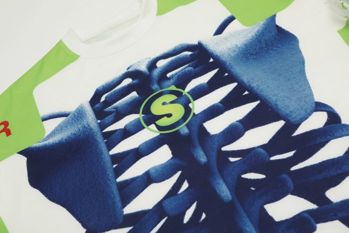 Saint Mich@el Tears Full Print Long Sleeve White Blue Bone