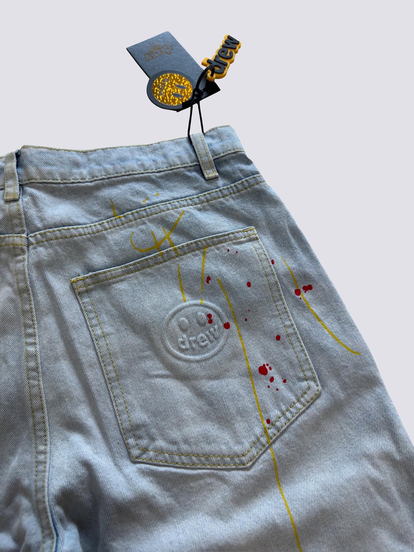 Drew House Teddy Bear Smiling Face Jeans