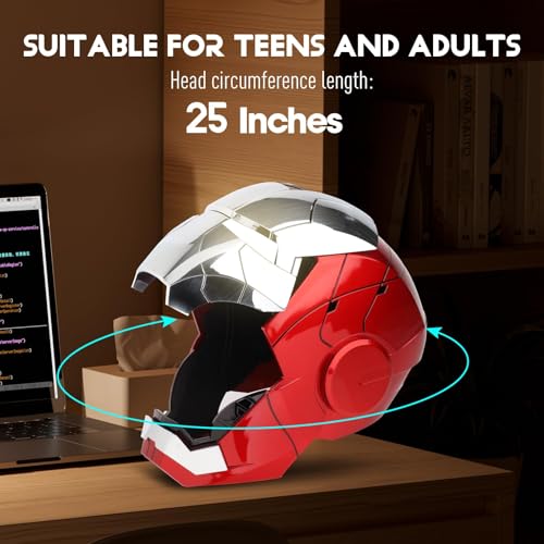 Iron-Man MK 5 Wearable Electronic Helmet: Voice & Remote Controlled, LED Eyes & Sound Effects, Perfect Super Hero Movie Prop and Figure for Adults Collectors- Ideal Gift for Halloween & Christmas