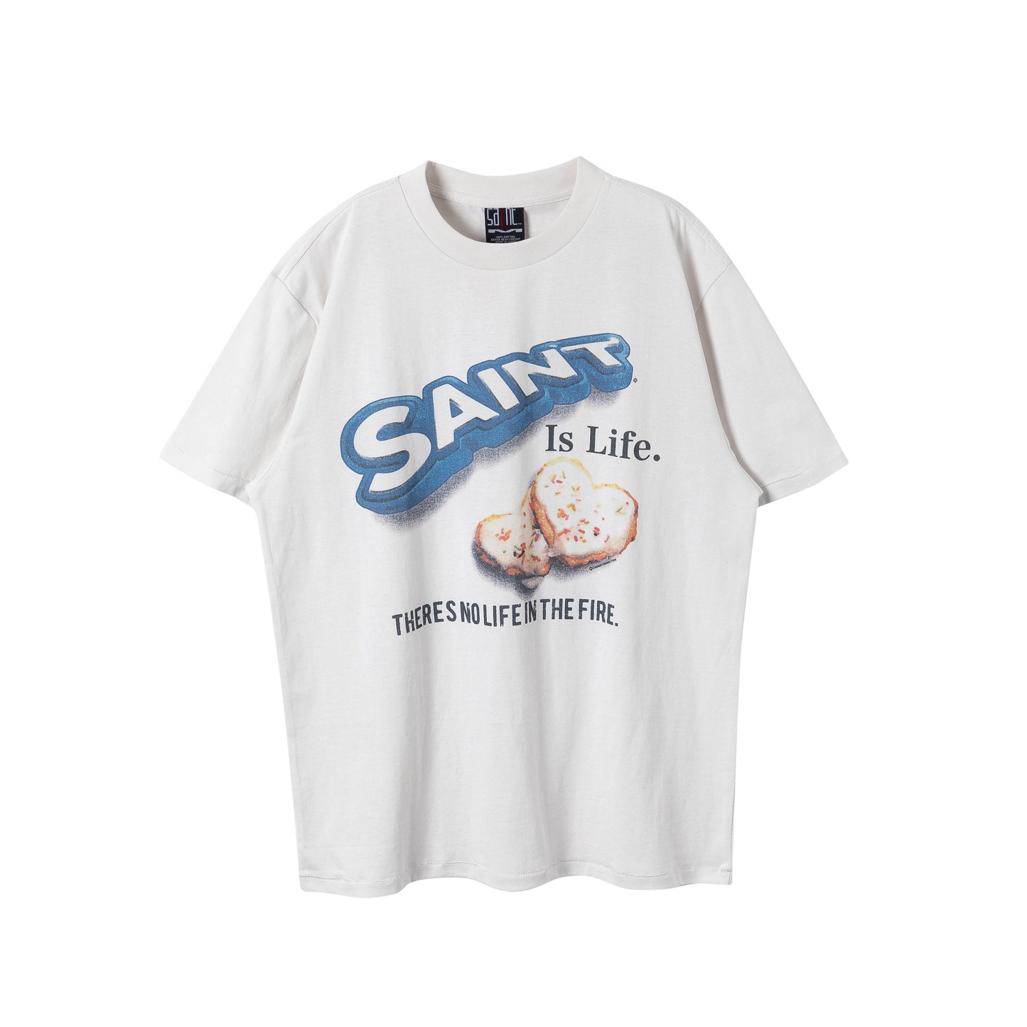 SaintMichael 22AW New Style OREO Cookie Vintage Washed Print Short Sleeve T-shirt