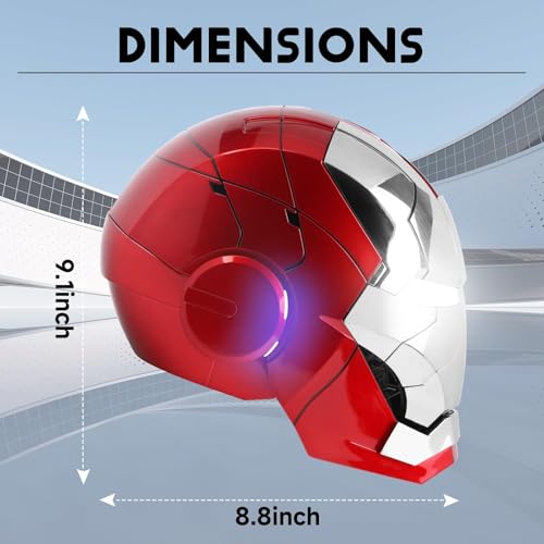 Iron-Man MK 5 Wearable Electronic Helmet: Voice & Remote Controlled, LED Eyes & Sound Effects, Perfect Super Hero Movie Prop and Figure for Adults Collectors- Ideal Gift for Halloween & Christmas