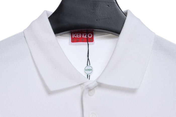 kenzo crabapple flower embroidery POLO short sleeves
