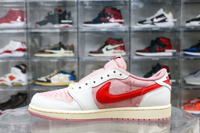 Travis Scott x Air Jordan 1 Low OG Shy Pink Red 2025