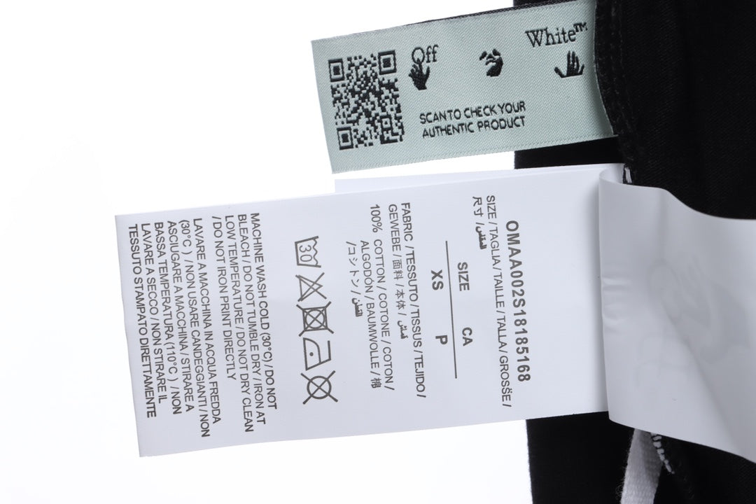 OW embroidery flocking print pattern short sleeve