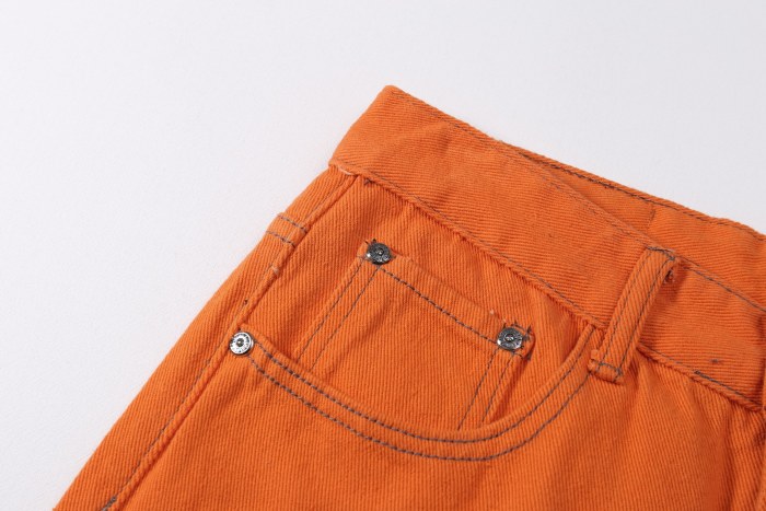 Chrome Hearts Black Crosses Orange Pants
