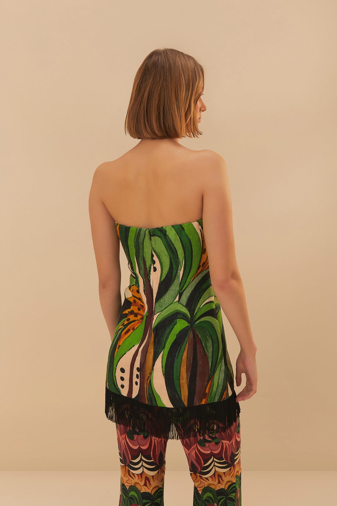 Green Coconut Tree Flow Mini Dress