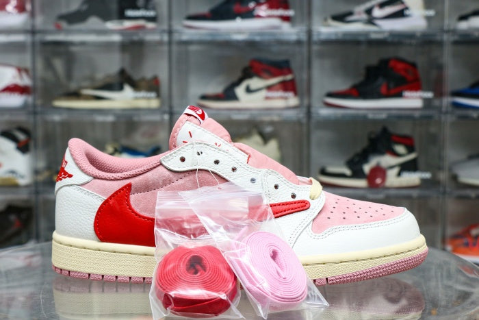 Travis Scott x Air Jordan 1 Low OG Shy Pink Red 2025
