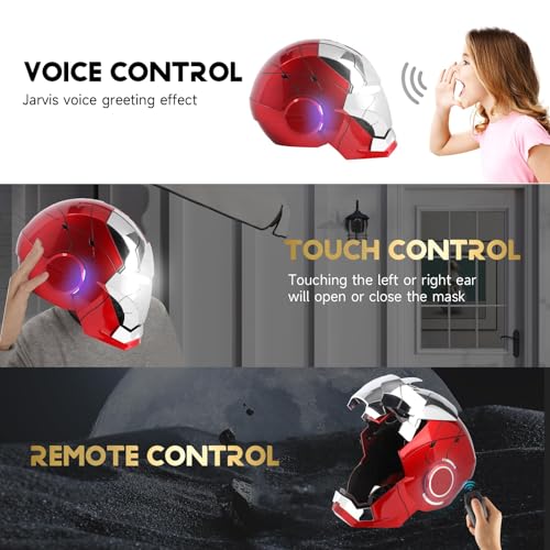 Iron-Man MK 5 Wearable Electronic Helmet: Voice & Remote Controlled, LED Eyes & Sound Effects, Perfect Super Hero Movie Prop and Figure for Adults Collectors- Ideal Gift for Halloween & Christmas