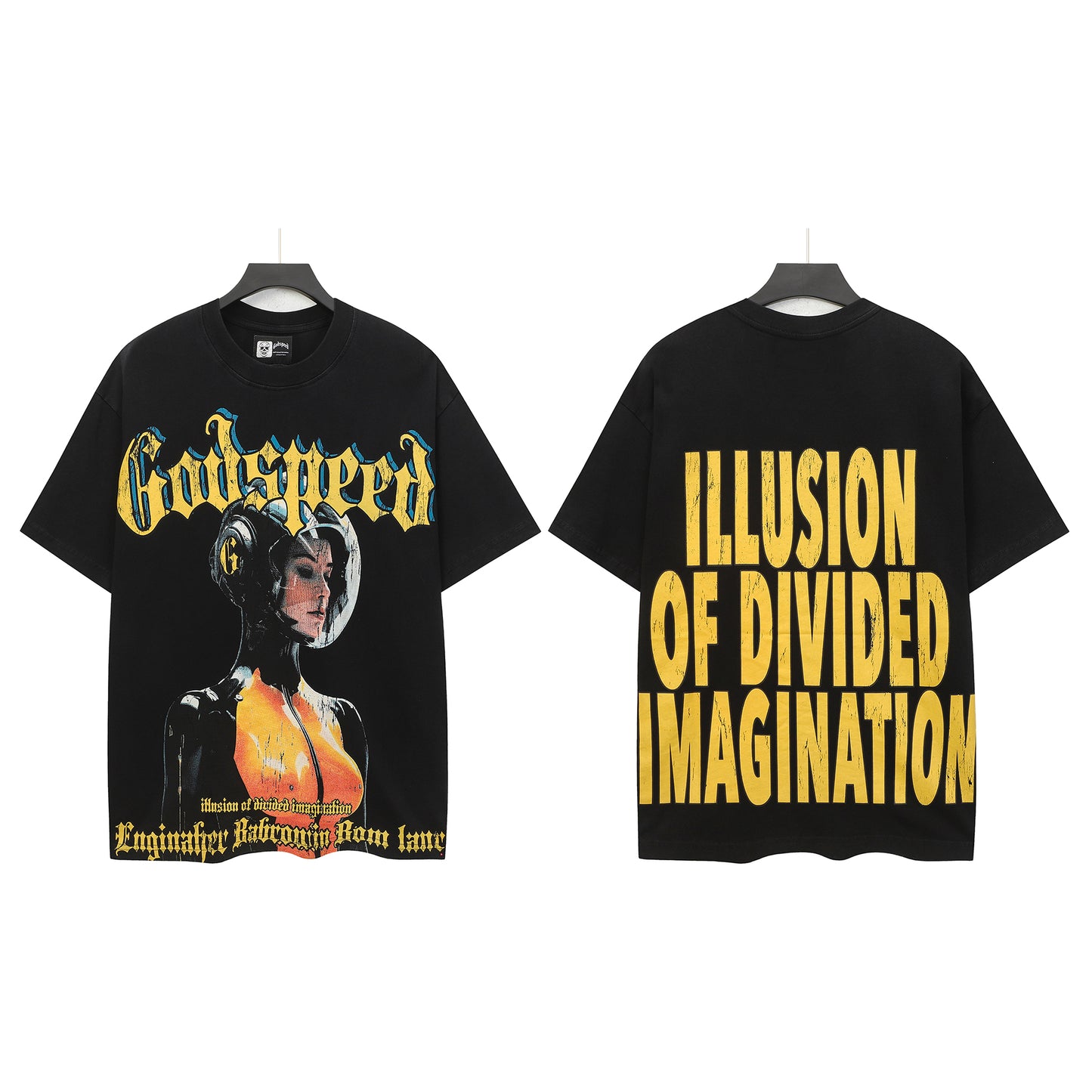 New arrival yellow letter cotton tee