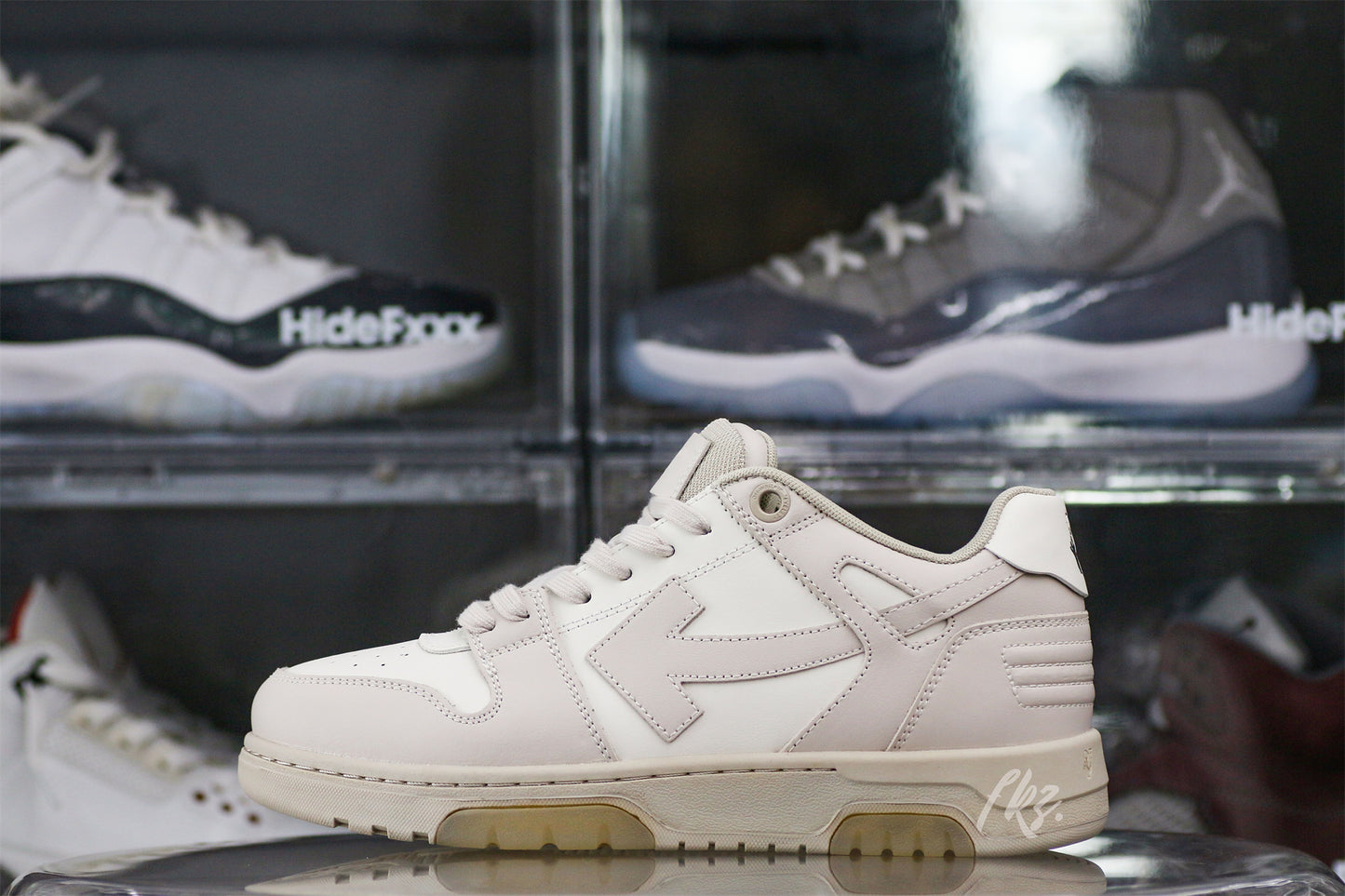Off-White White & Beige 'Out Of Office' Sneakers