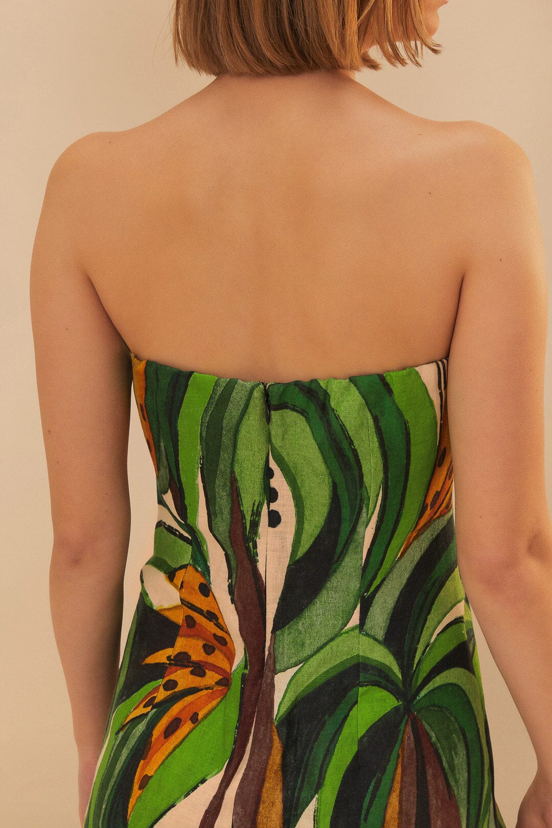 Green Coconut Tree Flow Mini Dress