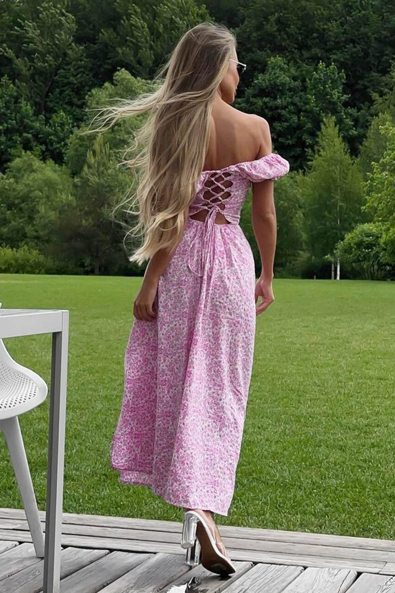 Chic U-Neck Floral Midi Dress