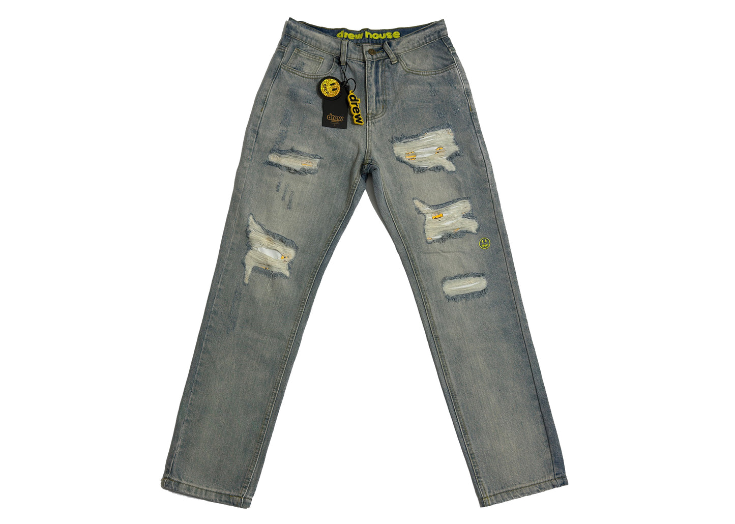Drew House Smiley Face Jeans With Holes