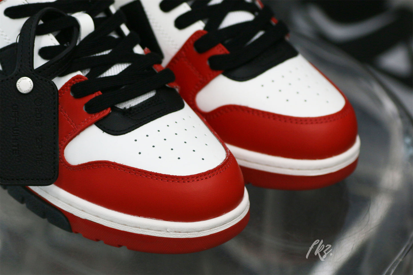 OFF-WHITE White & Black Red 'Out Of Office' Sneakers
