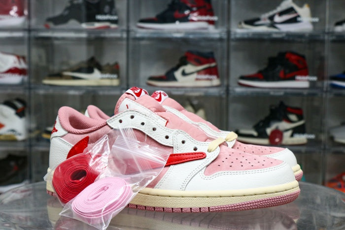 Travis Scott x Air Jordan 1 Low OG Shy Pink Red 2025
