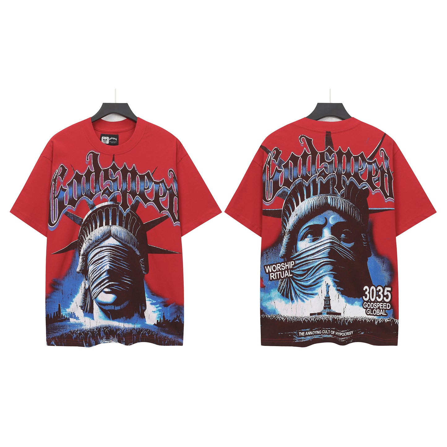 New arrivalMasked statue graffiti cotton tee
