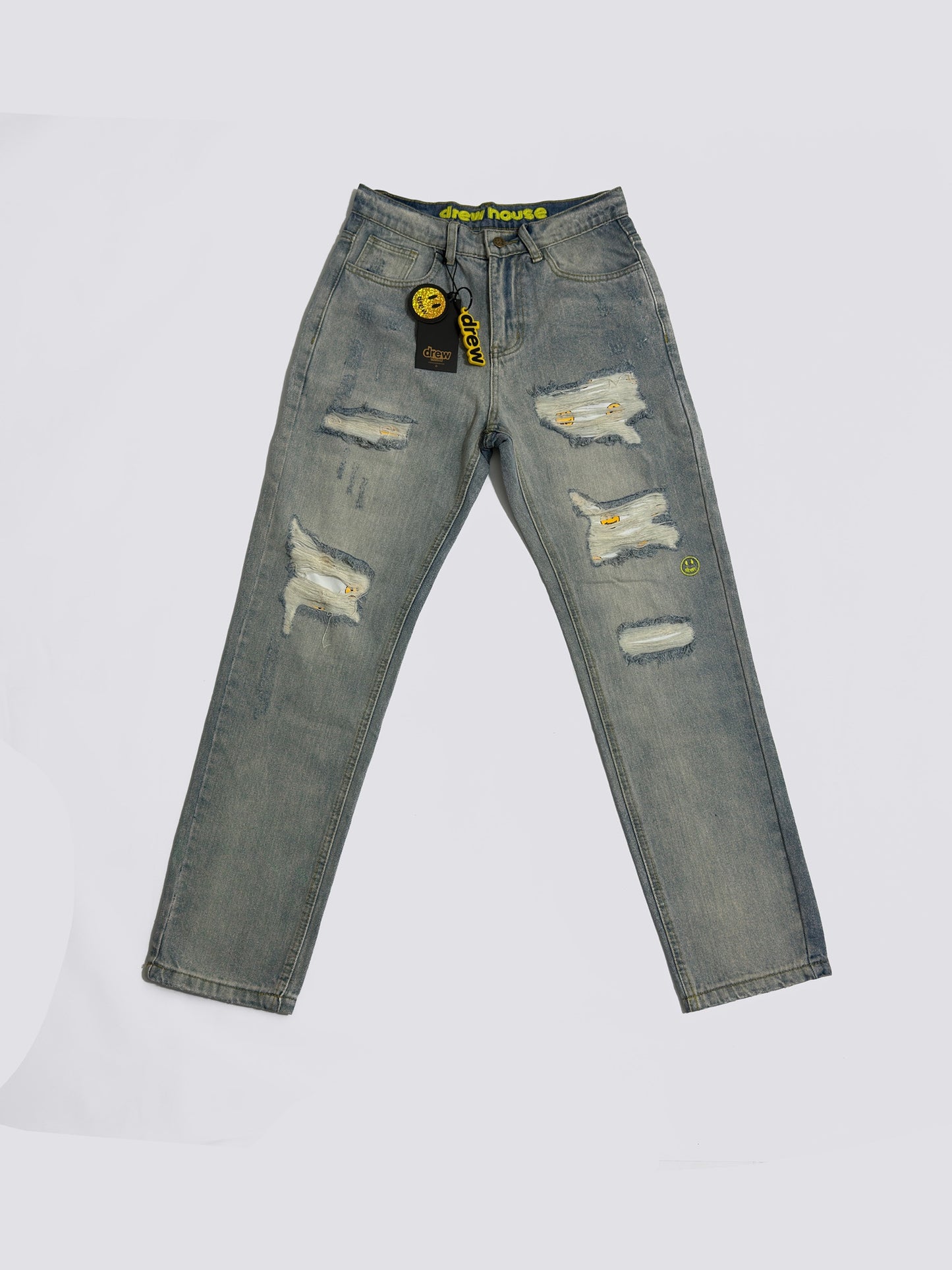 Drew House Smiley Face Jeans With Holes
