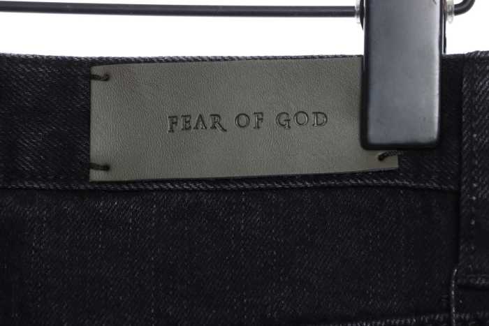 FOG Season 5 Washed Old Black Splashed Ink Slim Fit Small Feet Zipper Jeans