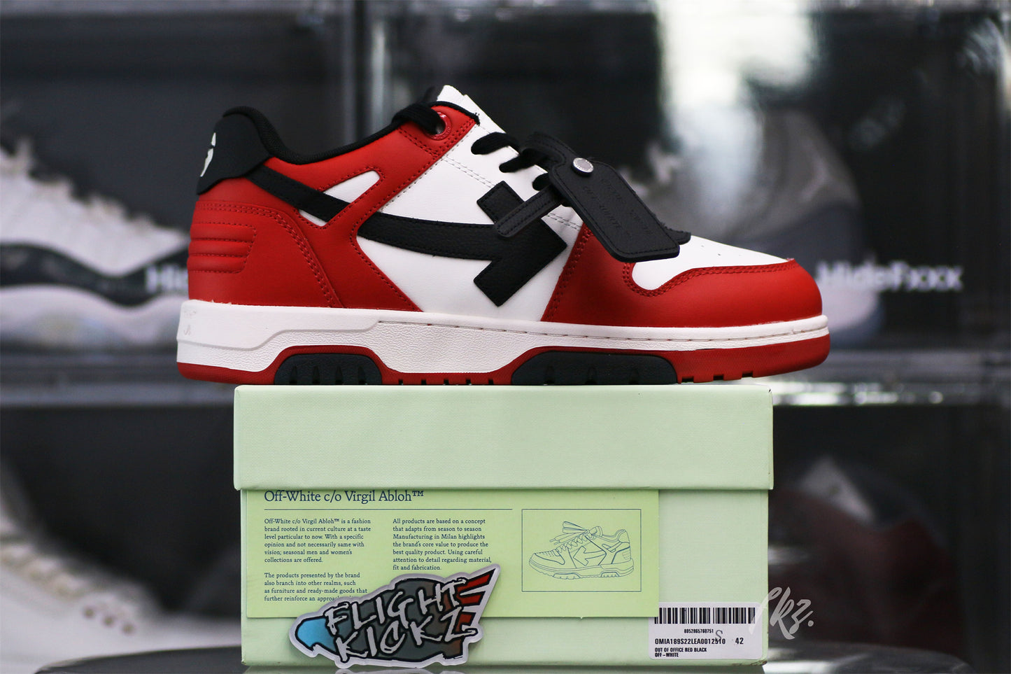 OFF-WHITE White & Black Red 'Out Of Office' Sneakers