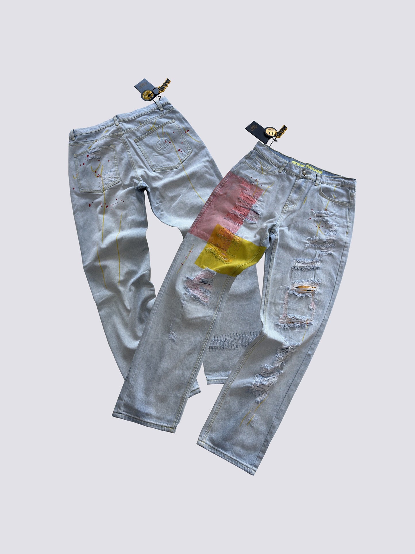 Drew House Teddy Bear Smiling Face Jeans