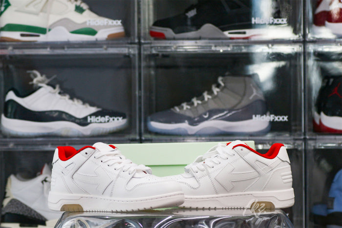 OFF-WHITE White & Red Out of Office 'OOO' sneakers