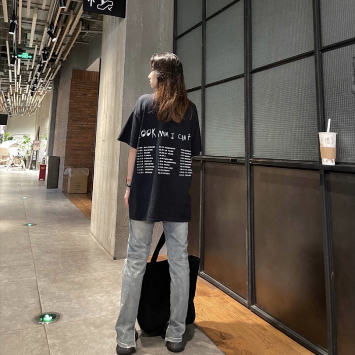 Travis Scott Cactus Jack Astroworld Logo solid color letter printing short sleeves